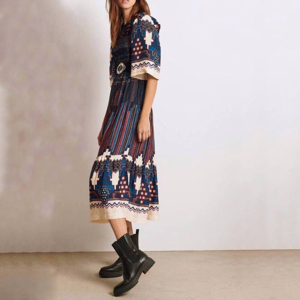 ba&sh Blue Multi Printed Maxi Dress - Picture 6 of 12